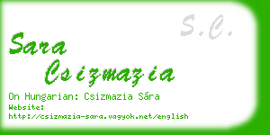sara csizmazia business card