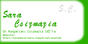 sara csizmazia business card